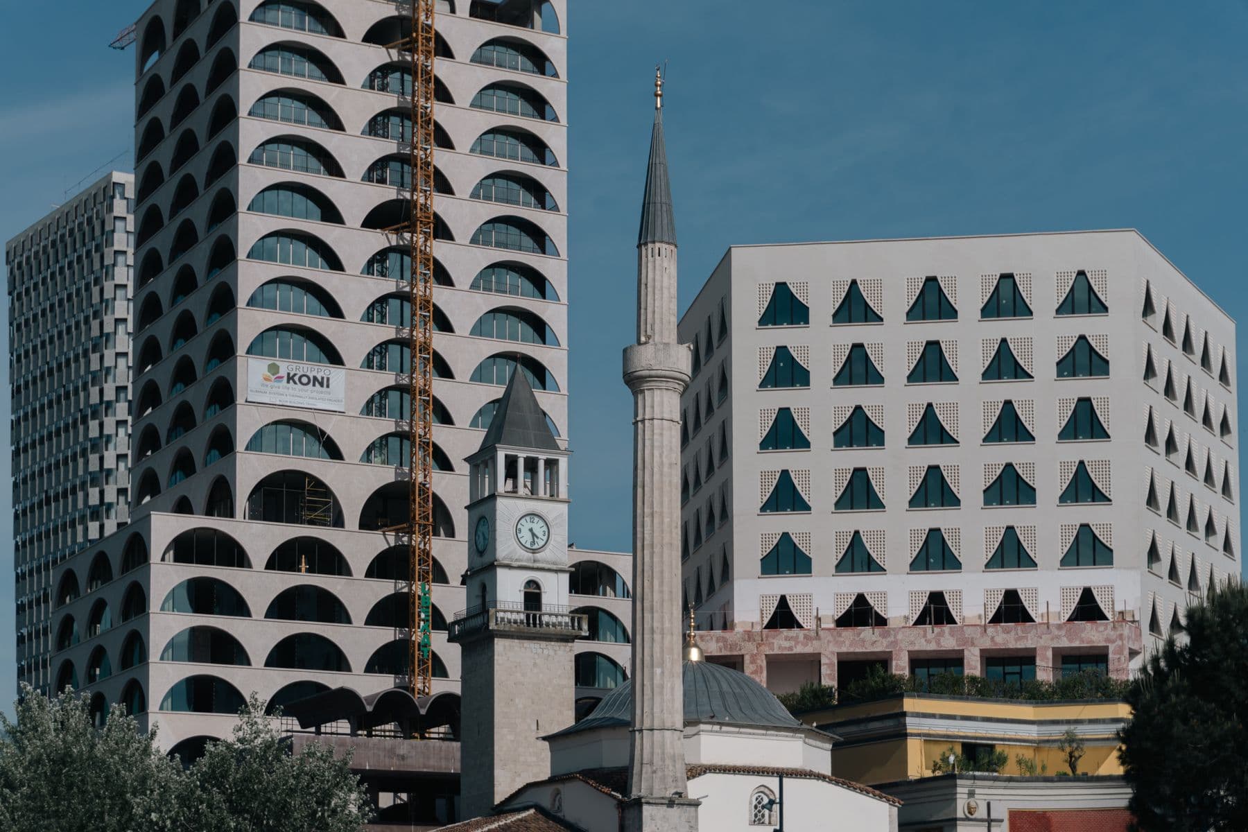 Tirana city centre, where many students begin their life in Albania